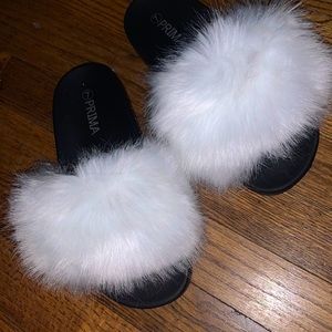 fluffy white slides